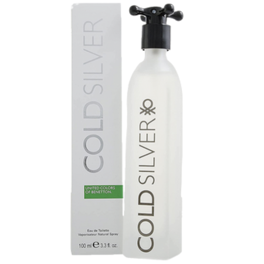 BENETTON COLD SILVER EDT / H 3.3 OZ